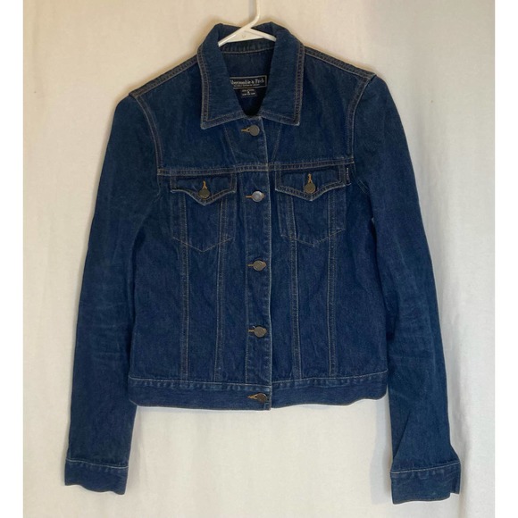 Abercrombie & Fitch Women’s Jean Jacket Size Small Dark Wash Denim - Picture 1 of 8